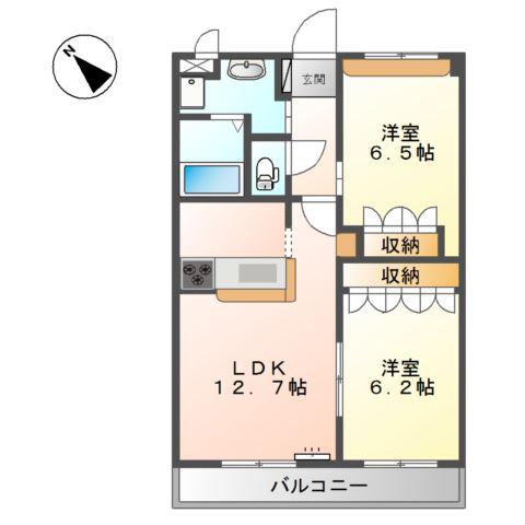 レマルージュ(2LDK/2階)の間取り写真