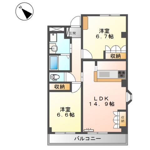 レマルージュ(2LDK/2階)の間取り写真