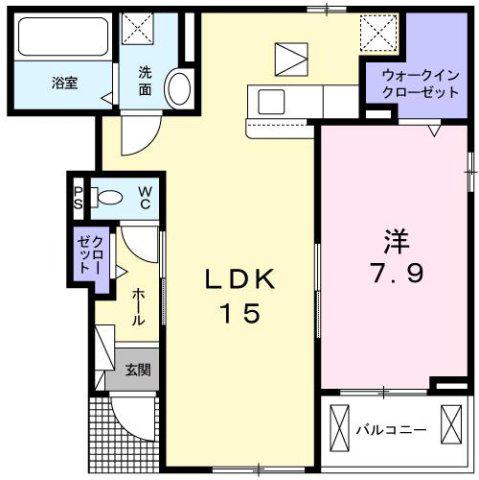 RIRIA7 8(1LDK/1階)の間取り写真