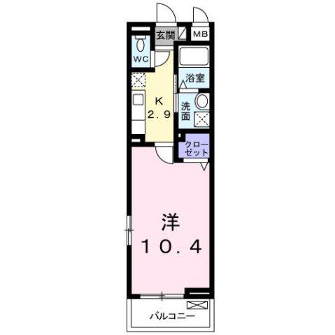 フォレストパーク・八番館(1K/3階)の間取り写真