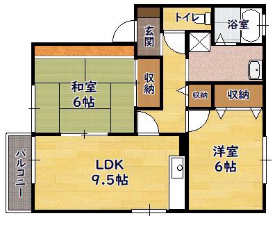 エクセル(2LDK/1階)の間取り写真