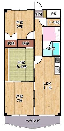 クレストYMD2(3LDK/3階)の間取り写真