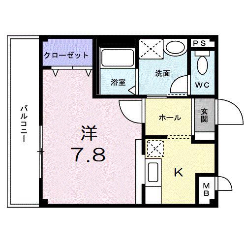 リバティスクエア(1K/2階)の間取り写真