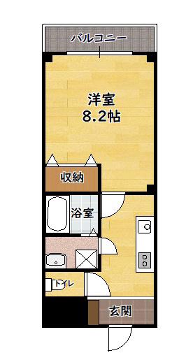 コーポラス無限2(1K/3階)の間取り写真