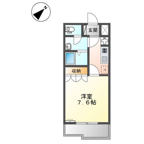 ケイソン(1K/1階)の間取り写真