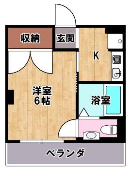 ティーエムコート(1K/2階)の間取り写真
