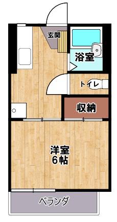 プルベニールカレント(1K/1階)の間取り写真