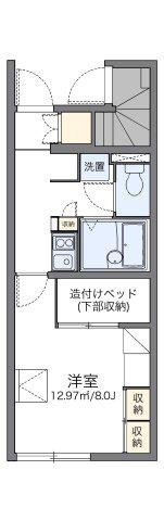 レオパレスブーゲンビリア(1K/1階)の間取り写真
