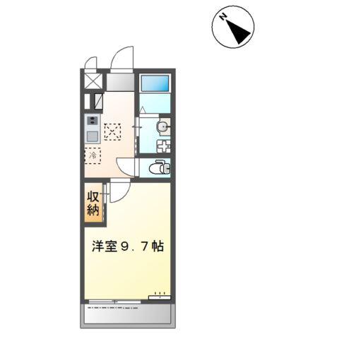 ライトハウス(1K/1階)の間取り写真