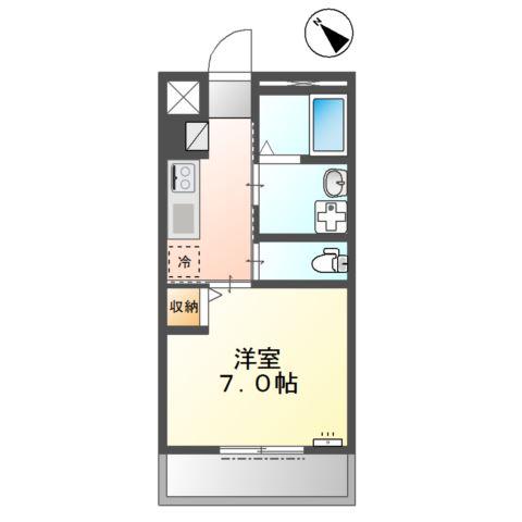 SUN PLACE(1K/2階)の間取り写真