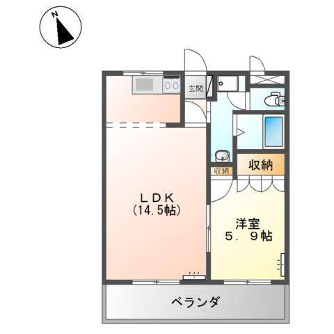 GREENVILLAGE(1LDK/2階)の間取り写真