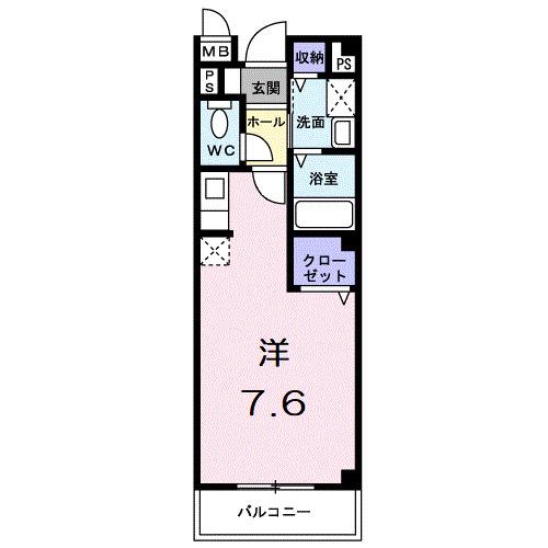 アルカイックリュエル(ワンルーム/2階)の間取り写真