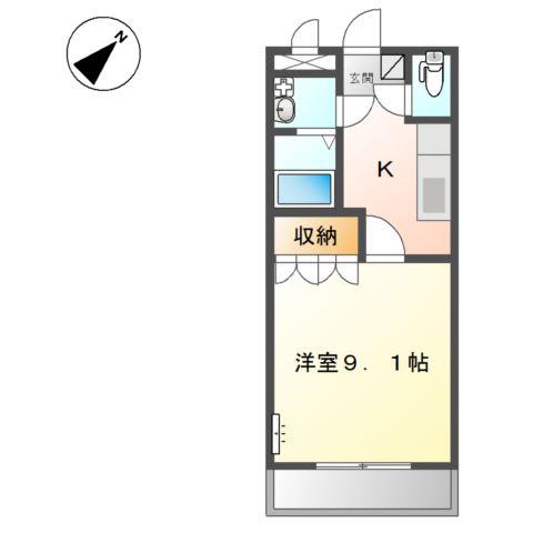 HARMONY FIELD(1K/3階)の間取り写真