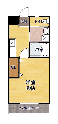 グラシャス(1K/1階)の間取り写真