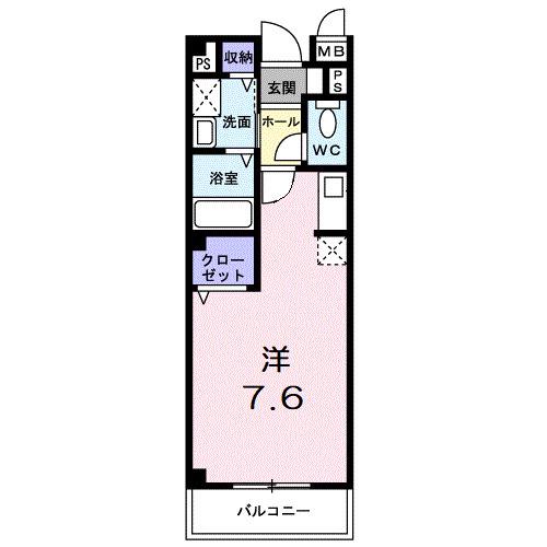アルカイックリュエル(ワンルーム/2階)の間取り写真