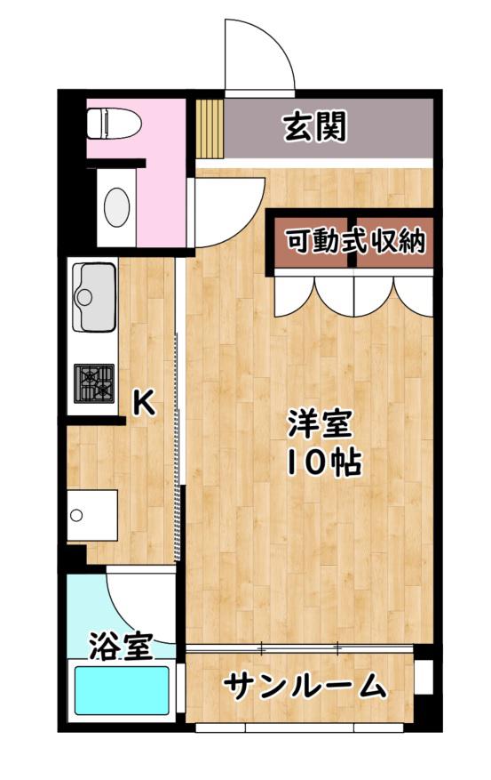 ハイムCHIE(1K/1階)の間取り写真