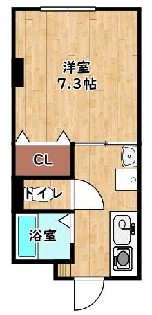 シャトル壱番館(1K/3階)の間取り写真