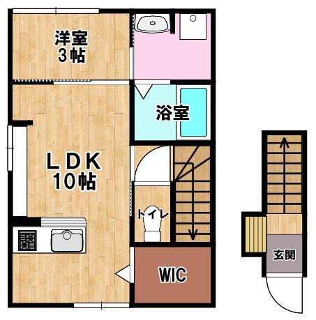 インテグラル後三条(1LDK/2階)の間取り写真