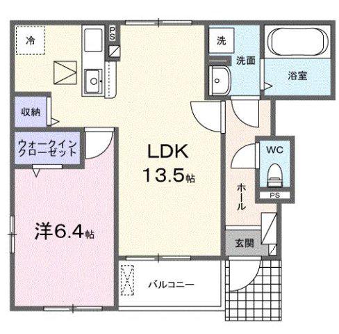 サニアベル(1LDK/1階)の間取り写真