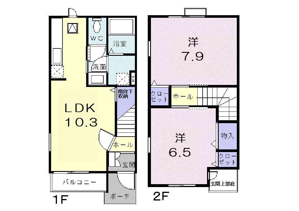 ル トン セラン(2LDK/1階)の間取り写真