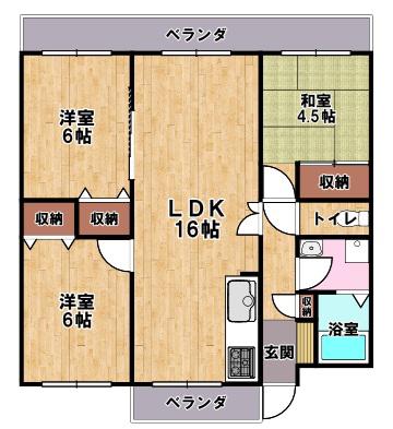 バローゼ12(3LDK/4階)の間取り写真
