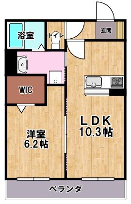 フリーガーデン(1LDK/2階)の間取り写真