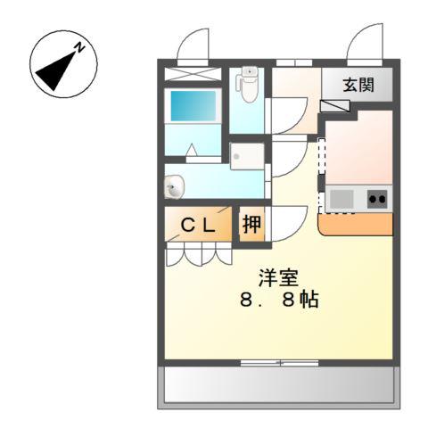 ムリノアヴェント(1K/2階)の間取り写真