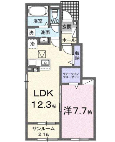 リーオ・ヨシノヤ(1LDK/1階)の間取り写真