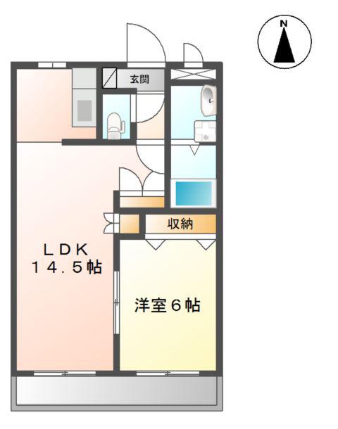 グランベル(1LDK/2階)の間取り写真