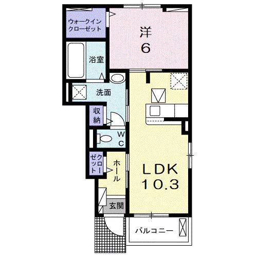 RIRIAⅦ 10(1LDK/1階)の間取り写真