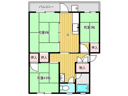 梅が丘マンション(3K/3階)の間取り写真