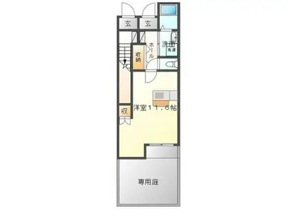 トリムガーデン(ワンルーム/1階)の間取り写真