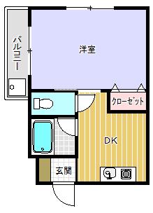 AXメゾン(1DK/3階)の間取り写真