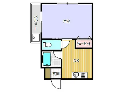 AXメゾン(1DK/1階)の間取り写真