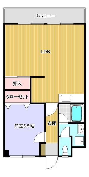 アメニティ貴生川(1LDK/2階)の間取り写真