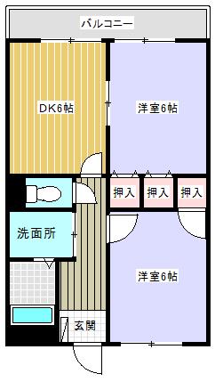 アルテール(2DK/2階)の間取り写真