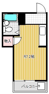 コーポサンオクダ(ワンルーム/2階)の間取り写真
