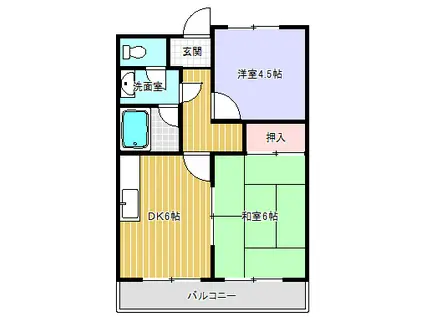 LA PREMIERE(2DK/2階)の間取り写真