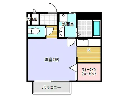 FLAT21(1K/1階)の間取り写真