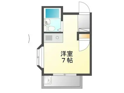 プールブゥ(ワンルーム/2階)の間取り写真