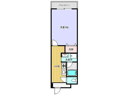 千秀XI(1K/3階)の間取り写真