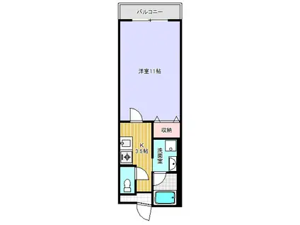 千秀XI(1K/4階)の間取り写真