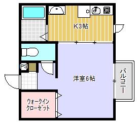 ブランミュール(1K/1階)の間取り写真