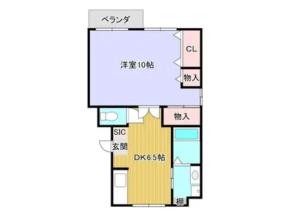 甲西グリーンハイツ(1DK/1階)の間取り写真