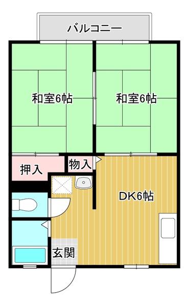 コーポアイリス(2DK/2階)の間取り写真