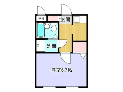 センターコート(1K/4階)の間取り写真