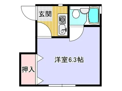 土山ヴィラ(1K/2階)の間取り写真