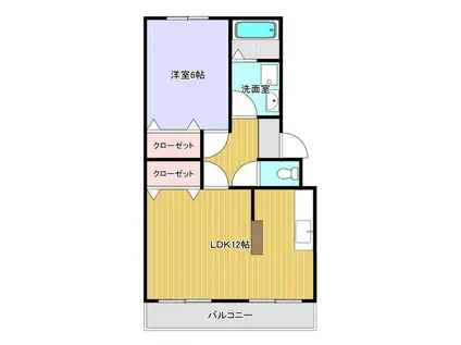 グランベールJIN(1LDK/1階)の間取り写真