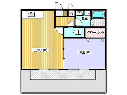 セジュールプラム(1LDK/1階)の間取り写真