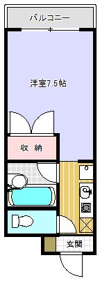 サンリフレッシュ(1K/3階)の間取り写真